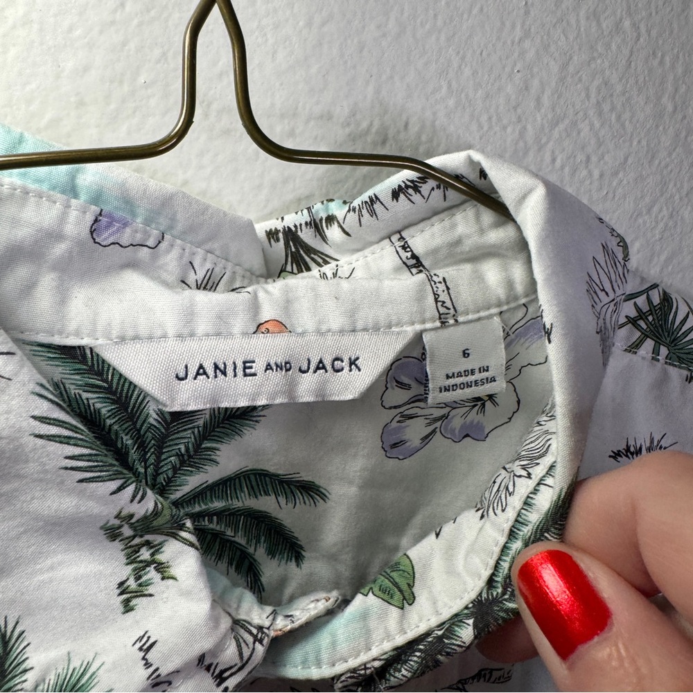 Janie and Jack Palm Print Boys Shirt - Picture 2 of 3